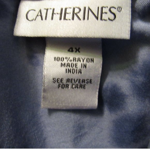 Catherines Women's Blue Tie Dye Long Sleeve Open Cardigan, Pockets, Plus Size 4X - Picture 10 of 10